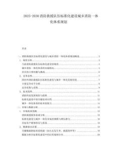 2025-2030消防救援隊(duì)伍標(biāo)準(zhǔn)化建設(shè)城鄉(xiāng)消防一體化體系規(guī)劃