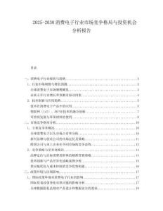 2025-2030消費(fèi)電子行業(yè)市場(chǎng)競(jìng)爭(zhēng)格局與投資機(jī)會(huì)分析報(bào)告