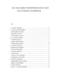 2025-2030先進制半導(dǎo)體材料研發(fā)攻關(guān)項目計劃書及電子信息技術(shù)產(chǎn)業(yè)發(fā)展推動案