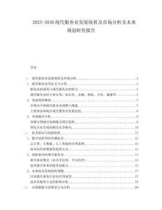 2025-2030現(xiàn)代服務(wù)業(yè)發(fā)展現(xiàn)狀及市場(chǎng)分析及未來(lái)規(guī)劃研究報(bào)告