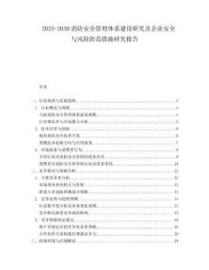 2025-2030消防安全管理體系建設(shè)研究及企業(yè)安全與風(fēng)險(xiǎn)防范措施研究報(bào)告