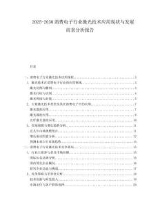 2025-2030消費電子行業(yè)激光技術(shù)應(yīng)用現(xiàn)狀與發(fā)展前景分析報告