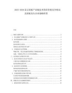 2025-2030顯示面板產業(yè)鏈技術供給價格競爭格局及面板龍頭企業(yè)戰(zhàn)略轉型