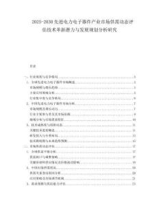 2025-2030先進(jìn)電力電子器件產(chǎn)業(yè)市場(chǎng)供需動(dòng)態(tài)評(píng)估技術(shù)革新潛力與發(fā)展規(guī)劃分析研究