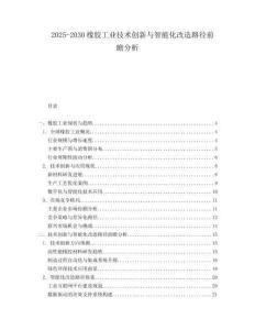 2025-2030橡膠工業(yè)技術(shù)創(chuàng)新與智能化改造路徑前瞻分析
