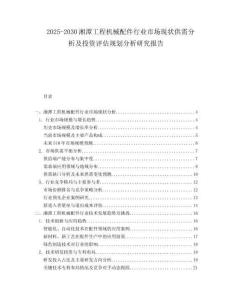 2025-2030湘潭工程機(jī)械配件行業(yè)市場(chǎng)現(xiàn)狀供需分析及投資評(píng)估規(guī)劃分析研究報(bào)告