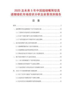 2025及未來5年中國超細嘴筒型高速繃縫機市場現狀分析及前景預測報告