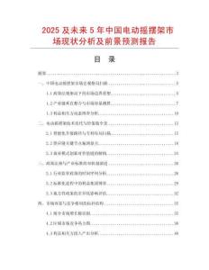 2025及未來5年中國電動搖擺架市場現狀分析及前景預測報告