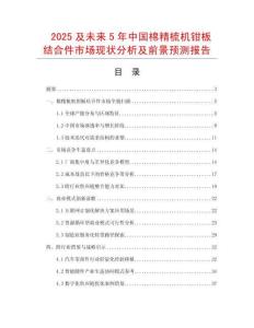 2025及未來5年中國棉精梳機鉗板結合件市場現狀分析及前景預測報告