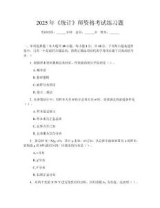 2025年《統計》師資格考試練習題