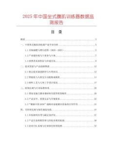 2025年中國坐式腹肌訓練器數據監測報告