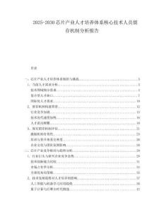 2025-2030芯片產(chǎn)業(yè)人才培養(yǎng)體系核心技術(shù)人員留存機(jī)制分析報(bào)告