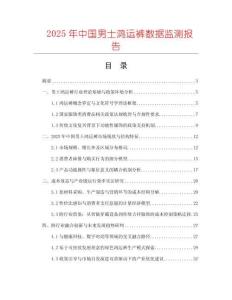 2025年中國男士鴻運褲數據監測報告