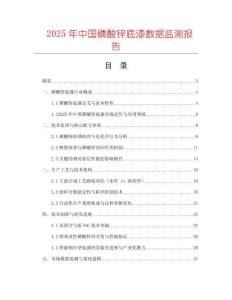 2025年中國磷酸鋅底漆數(shù)據(jù)監(jiān)測報告