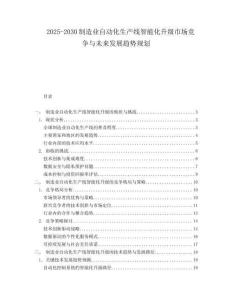 2025-2030制造業自動化生產線智能化升級市場競爭與未來發展趨勢規劃