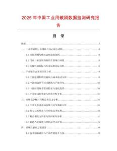2025年中國工業用碳刷數據監測研究報告