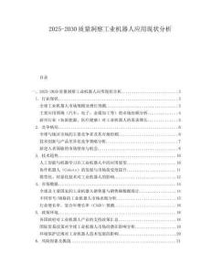 2025-2030質量洞察工業機器人應用現狀分析