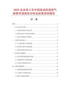 2025及未來5年中國發動機進排氣岐管市場現狀分析及前景預測報告