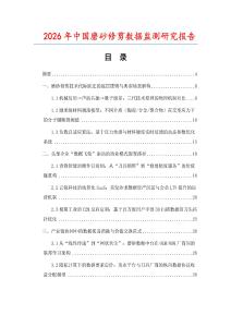 2026年中國磨砂修剪數據監測研究報告