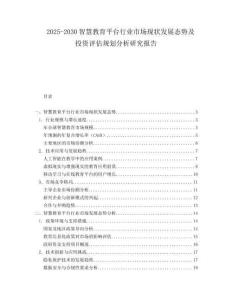 2025-2030智慧教育平臺(tái)行業(yè)市場(chǎng)現(xiàn)狀發(fā)展態(tài)勢(shì)及投資評(píng)估規(guī)劃分析研究報(bào)告