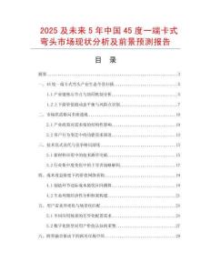 2025及未來(lái)5年中國(guó)45度一端卡式彎頭市場(chǎng)現(xiàn)狀分析及前景預(yù)測(cè)報(bào)告