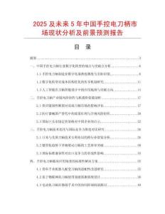 2025及未來5年中國手控電刀柄市場現(xiàn)狀分析及前景預(yù)測報告