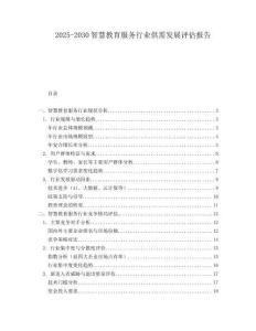 2025-2030智慧教育服務(wù)行業(yè)供需發(fā)展評估報告