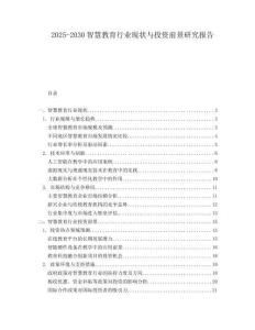 2025-2030智慧教育行業(yè)現(xiàn)狀與投資前景研究報告