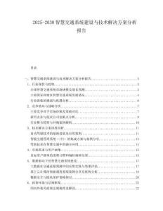 2025-2030智慧交通系統(tǒng)建設與技術解決方案分析報告