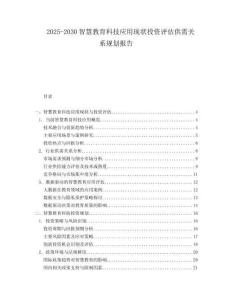 2025-2030智慧教育科技應(yīng)用現(xiàn)狀投資評估供需關(guān)系規(guī)劃報告
