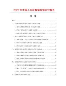 2026年中國小方塊數(shù)據(jù)監(jiān)測研究報告