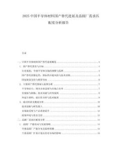 2025中國半導體材料國產替代進展及晶圓廠需求匹配度分析報告