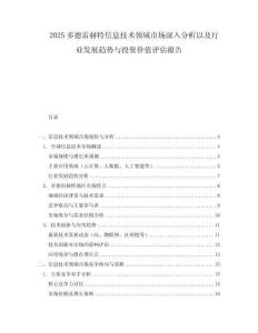 2025多德雷赫特信息技術領域市場深入分析以及行業發展趨勢與投資價值評估報告