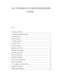 2025中國在線教育行業義務教育階段教育質量政策分析規劃
