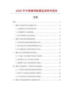 2025年中國鍵球數據監測研究報告