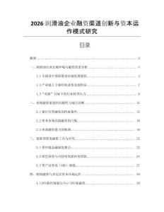 2026潤滑油企業融資渠道創新與資本運作模式研究