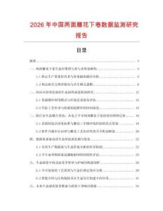 2026年中國兩面雕花下卷數據監測研究報告