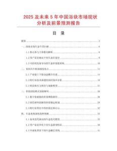 2025及未來5年中國浴塊市場現狀分析及前景預測報告