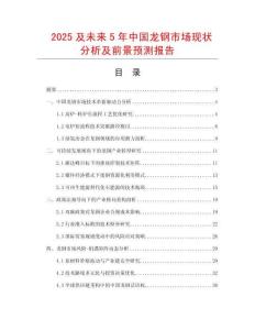 2025及未來5年中國龍鋼市場現狀分析及前景預測報告