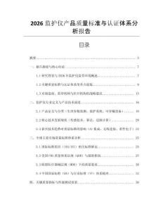 2026監(jiān)護儀產(chǎn)品質(zhì)量標(biāo)準(zhǔn)與認證體系分析報告