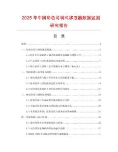 2025年中國彩色可調式移液器數據監測研究報告