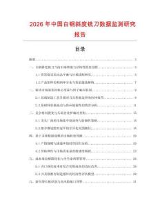 2026年中國白鋼斜度銑刀數(shù)據(jù)監(jiān)測研究報告