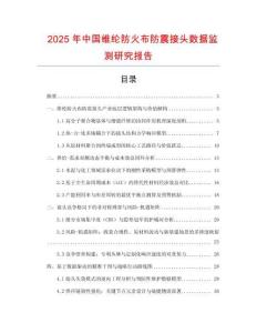 2025年中國維綸防火布防震接頭數據監測研究報告