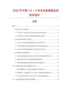 2025年中國ＶＯＩＰ電話設備數據監測研究報告