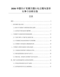 2026中國(guó)鐵礦石期貨國(guó)際化進(jìn)程與定價(jià)權(quán)爭(zhēng)奪分析報(bào)告