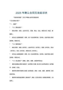 2025年確認合同無效起訴狀