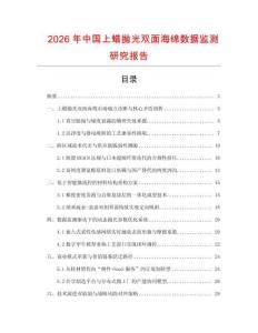 2026年中國上蠟拋光雙面海綿數(shù)據(jù)監(jiān)測研究報告