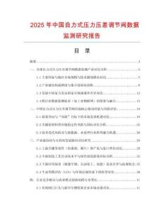 2025年中國自力式壓力壓差調(diào)節(jié)閥數(shù)據(jù)監(jiān)測研究報告