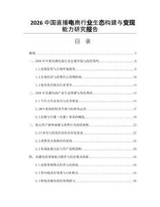 2026中國直播電商行業生態構建與變現能力研究報告