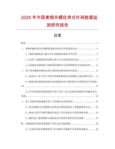 2025年中國黃銅外螺紋角式針閥數據監測研究報告